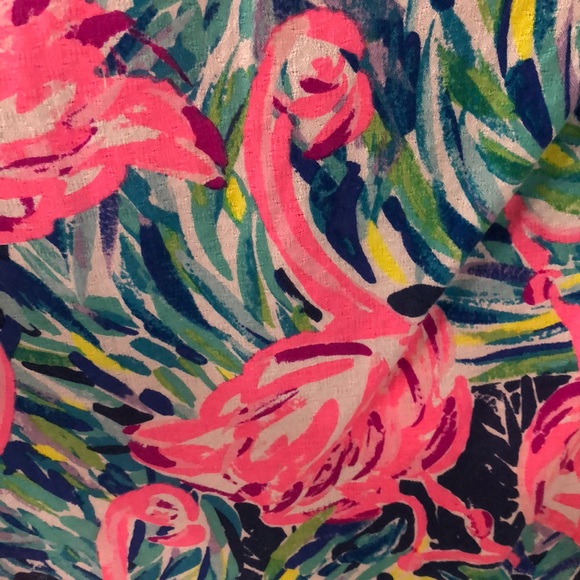 Lily Pulitzer M Top Button Up Flamingo Print - Picture 6 of 6
